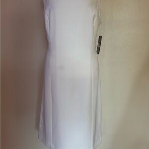 Tahari ASL Classic White Midi Dress